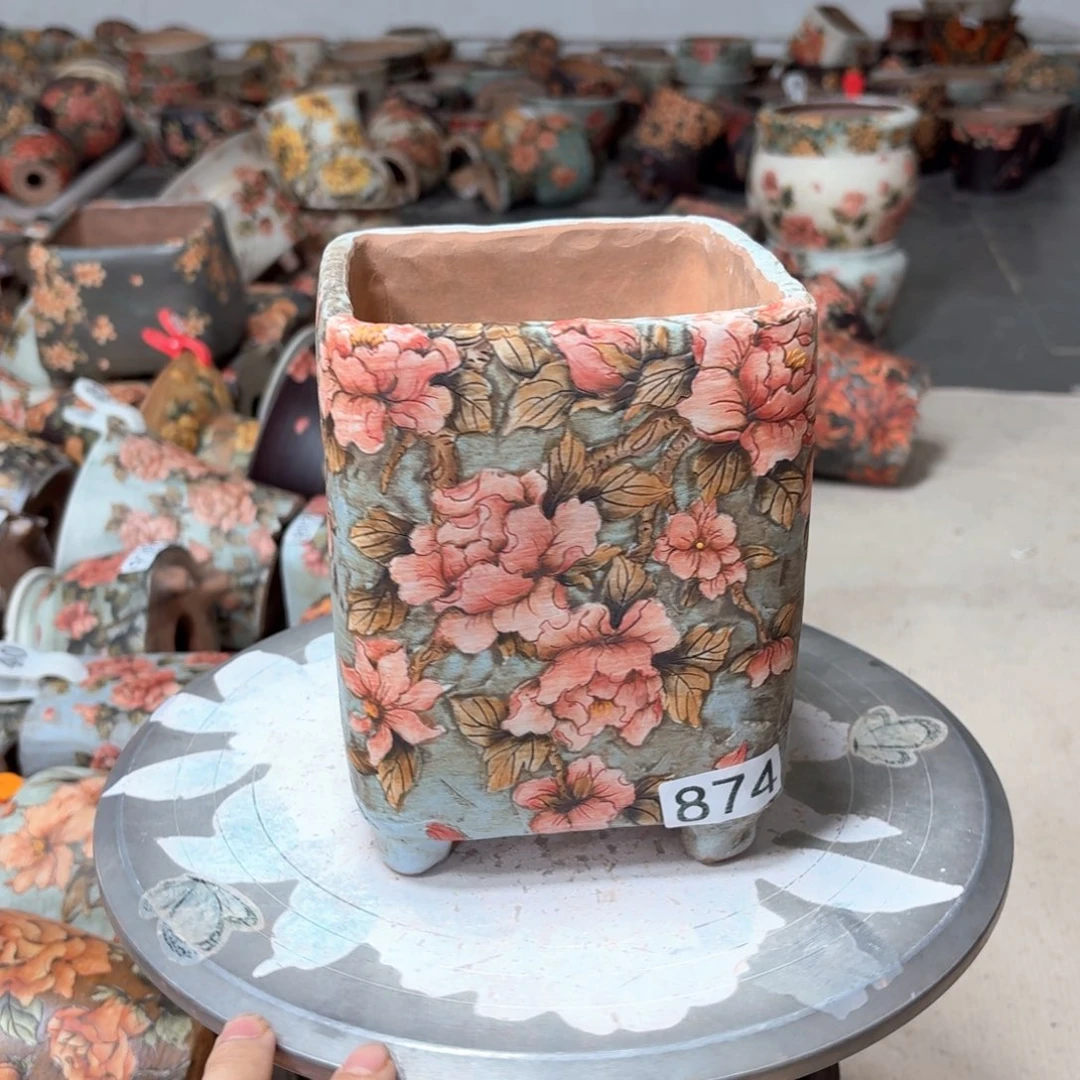 海***霞紫砂花盆陶瓷多肉花盆精品