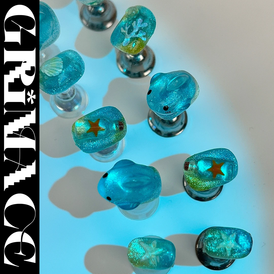 【Moby莫比】怪相录手工穿戴甲夏日清透立体鲨鱼个性童趣可爱短款