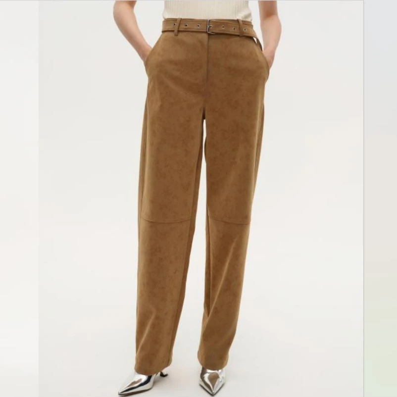 【顾文婷推荐】ATELIO 麂 皮绒质地束带长裤 35A08505B