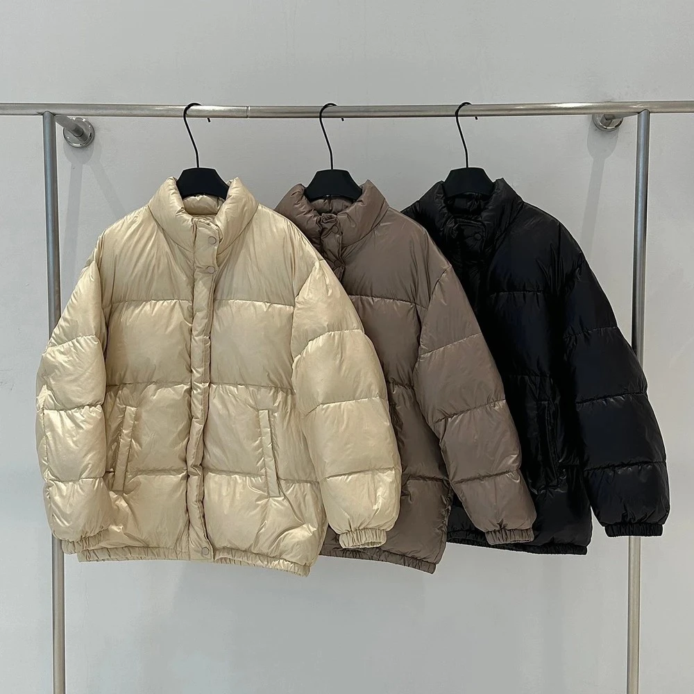 仓6-3 东大门代购2024冬新款立领百搭面包羽绒服