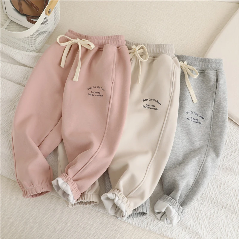 男女童洋气宽松裤子2025春秋款儿童休闲运动裤宝宝运动长裤女童裤