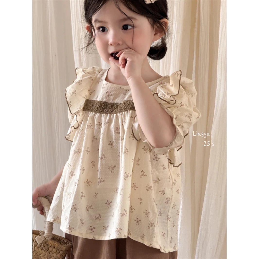 AC487~灵伢·25夏~碎花娃娃衫152033C