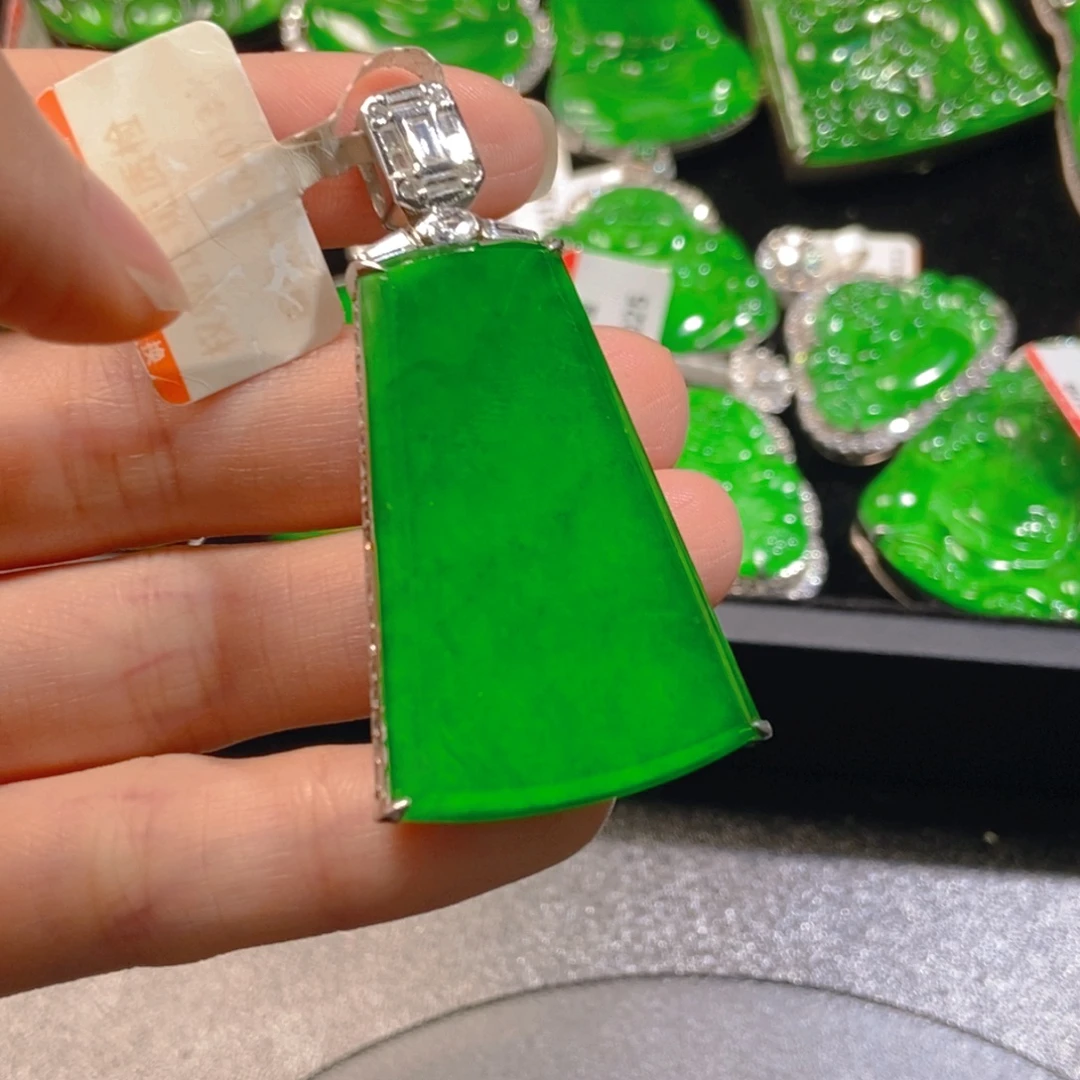 翡翠银S925镶嵌吊坠(不含链)