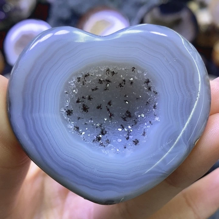 未镶嵌珠宝半成品水晶蓝爱心