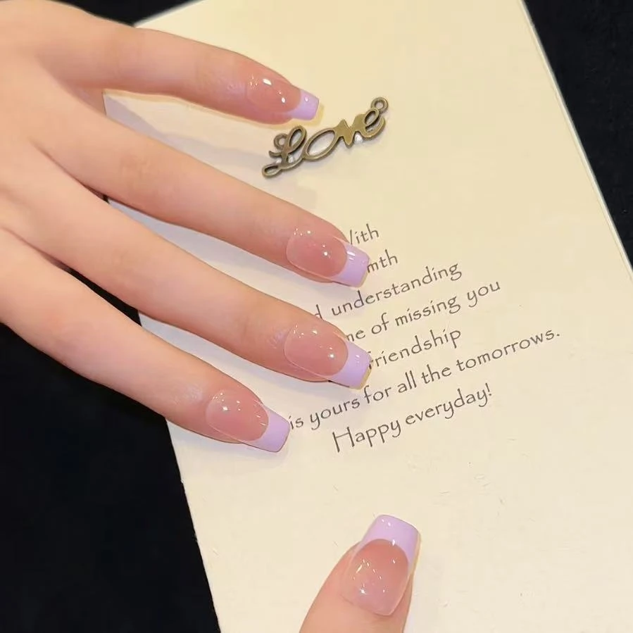 Tuge Nail“彩虹紫法式”设计师法式显白原创小众设计师美甲TG829