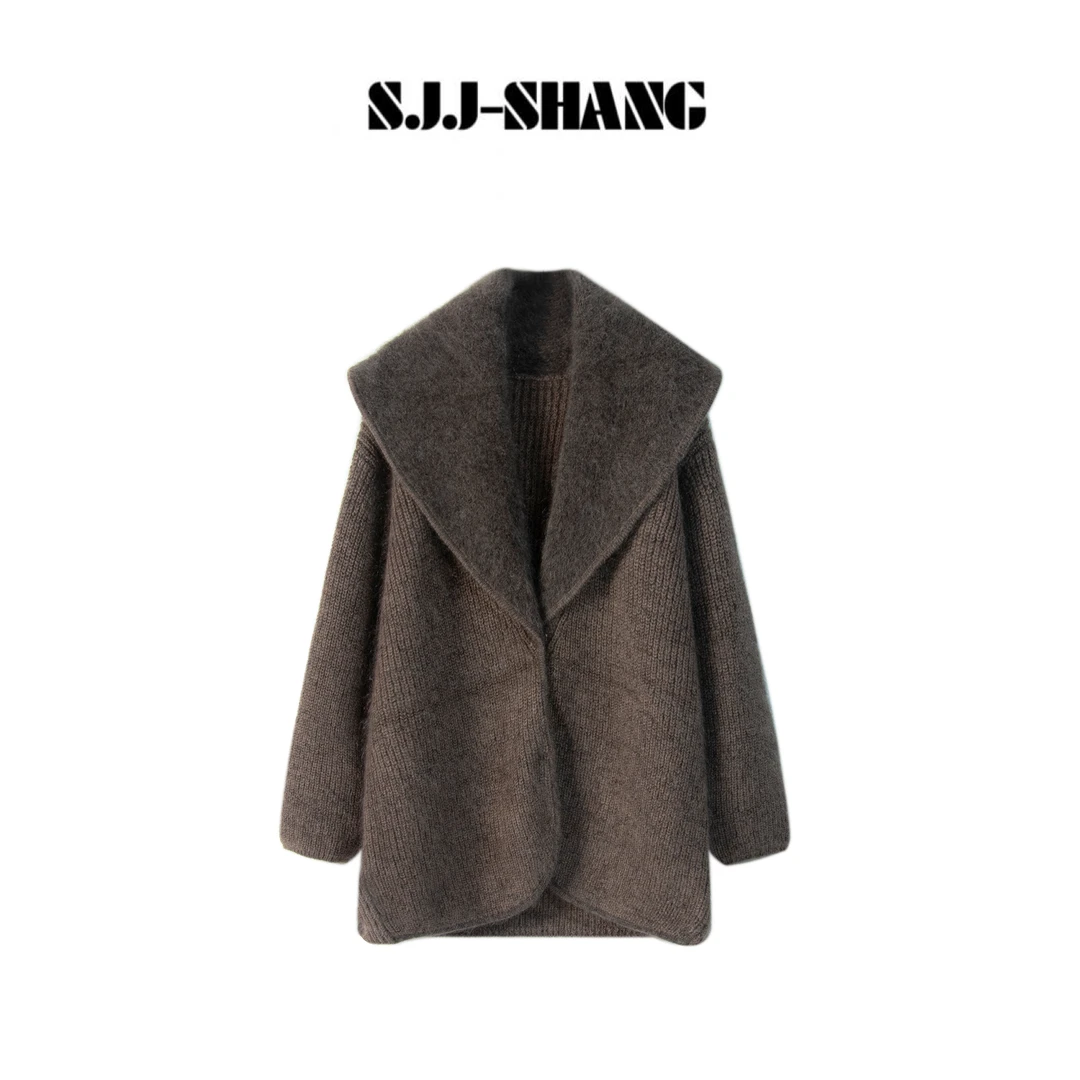 SJJ-SHANG【星辉】静奢风高级感超幼大翻领针织马海毛外套q135632p