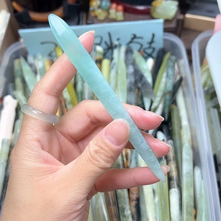 蛇纹石玉未镶嵌发簪