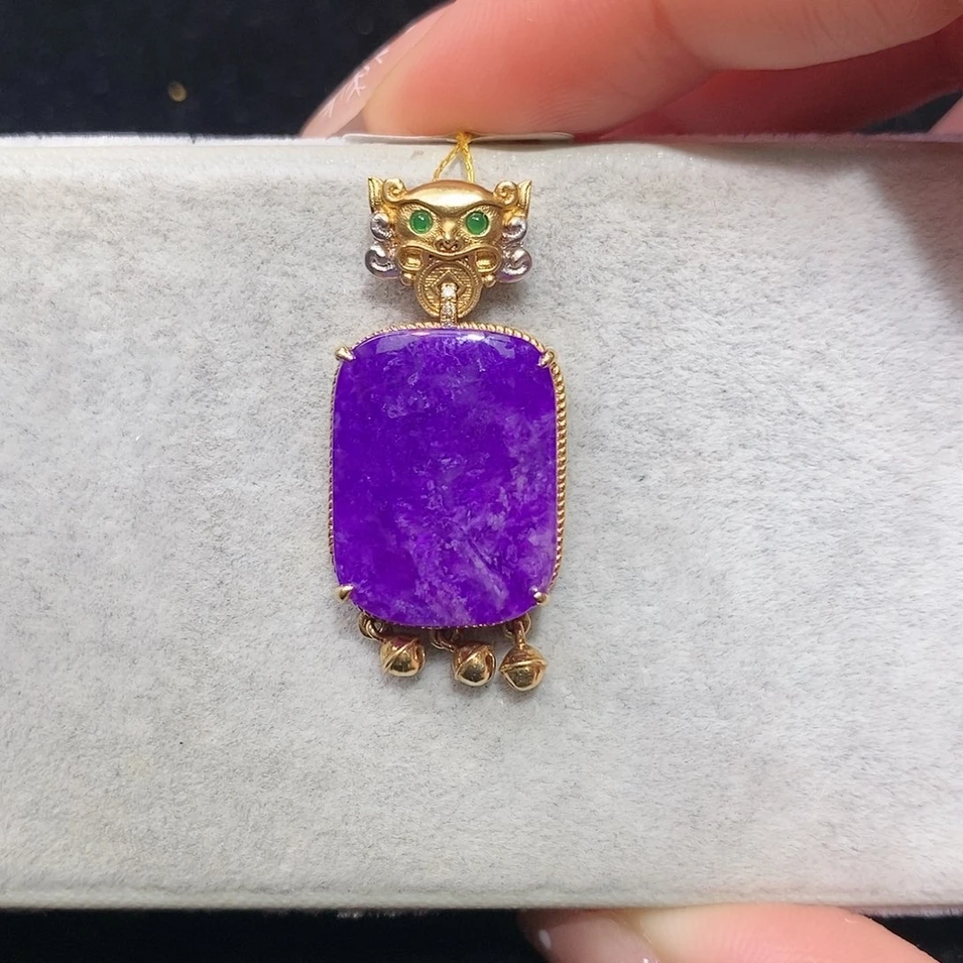 苏纪石（舒俱来）18K金镶嵌吊坠(不含链)