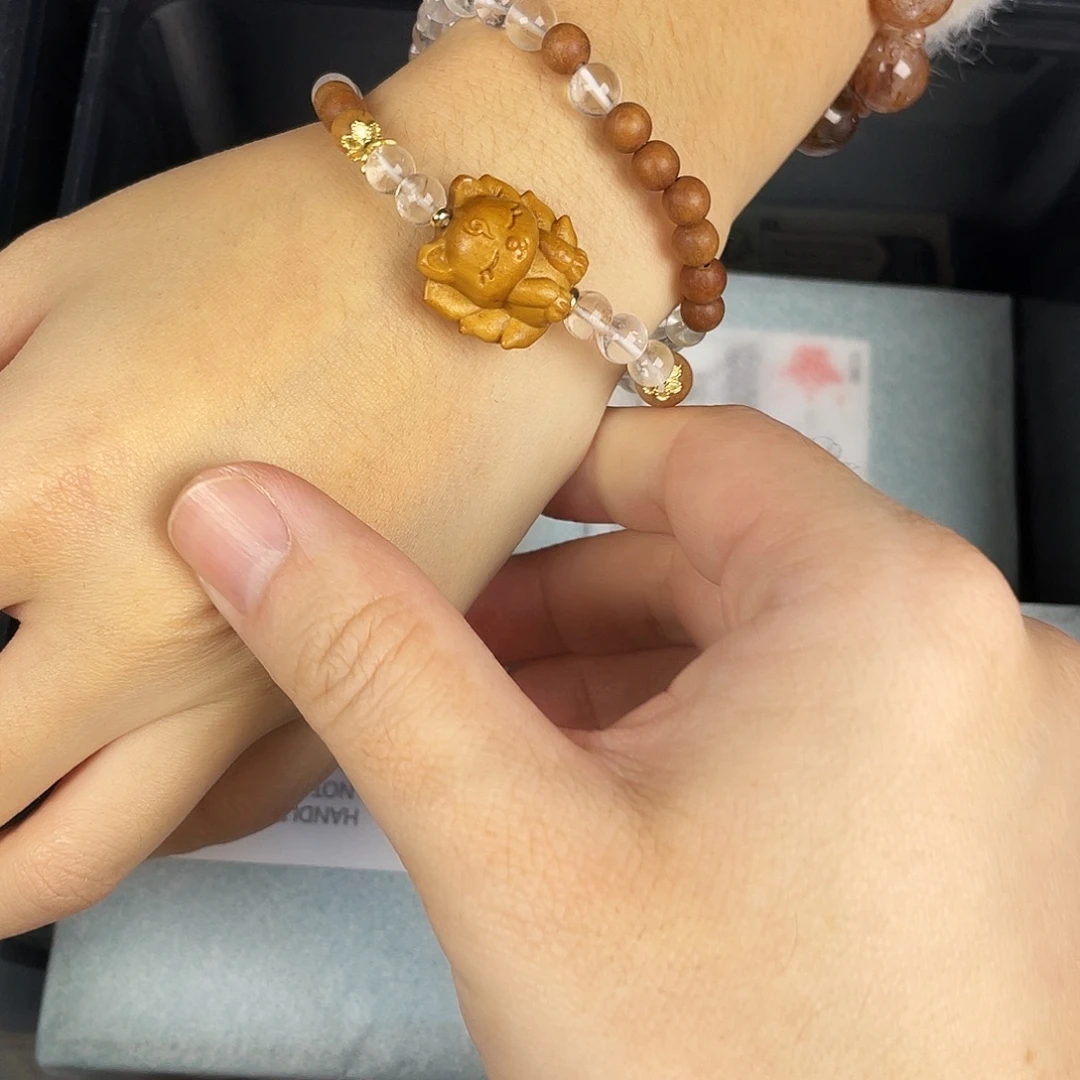 水晶银S925镀金镶嵌手串
