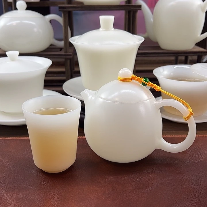 隐唐窑/璞玉素烧自生釉180ml龙蛋壶送闻香主人杯