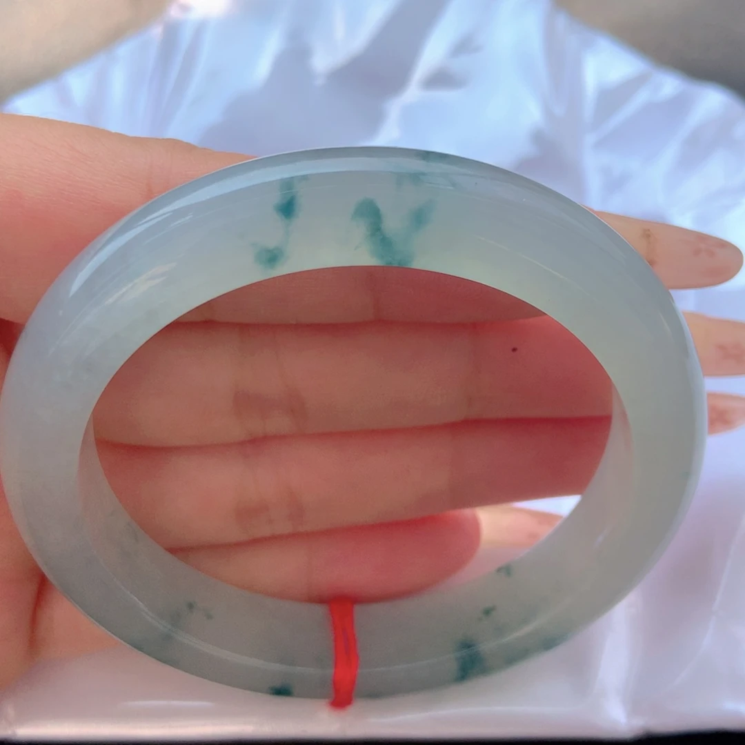 翡翠未镶嵌手镯56正