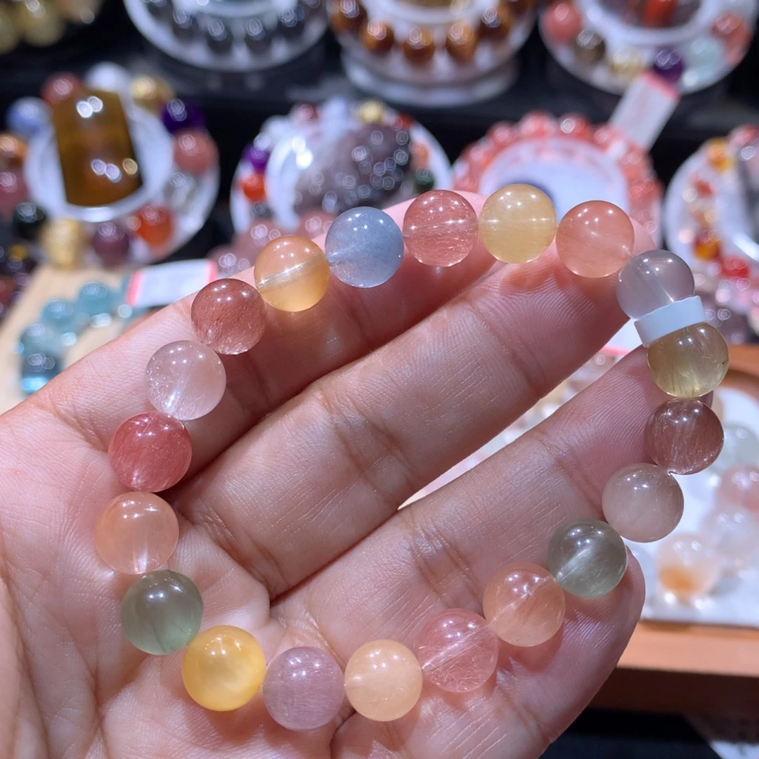 水晶未镶嵌手链糖果彩兔毛8.8mm