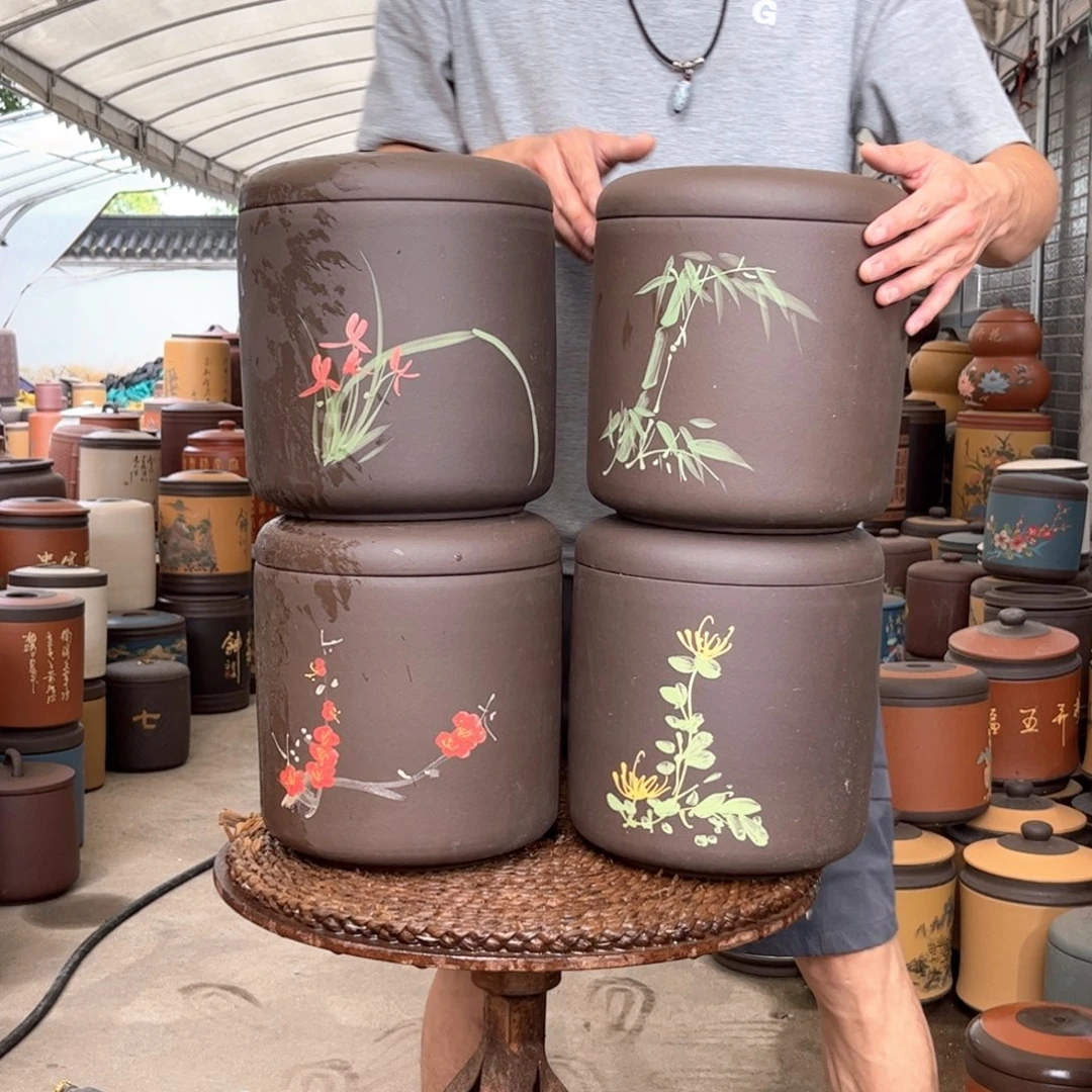 紫砂茶叶罐梅兰竹菊