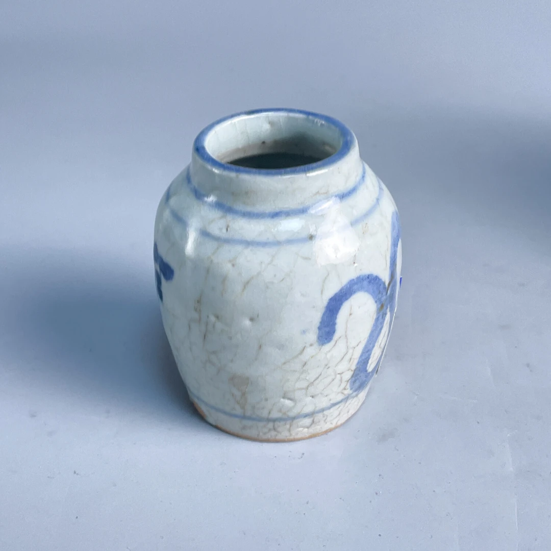 清顺治  青花花卉罐2-M25GY009229-01