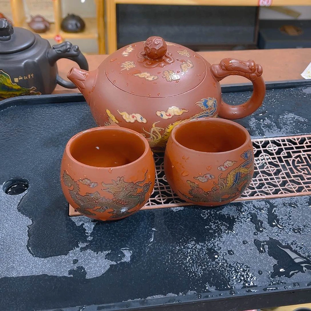 茶壶紫砂紫砂壶500cc4杯