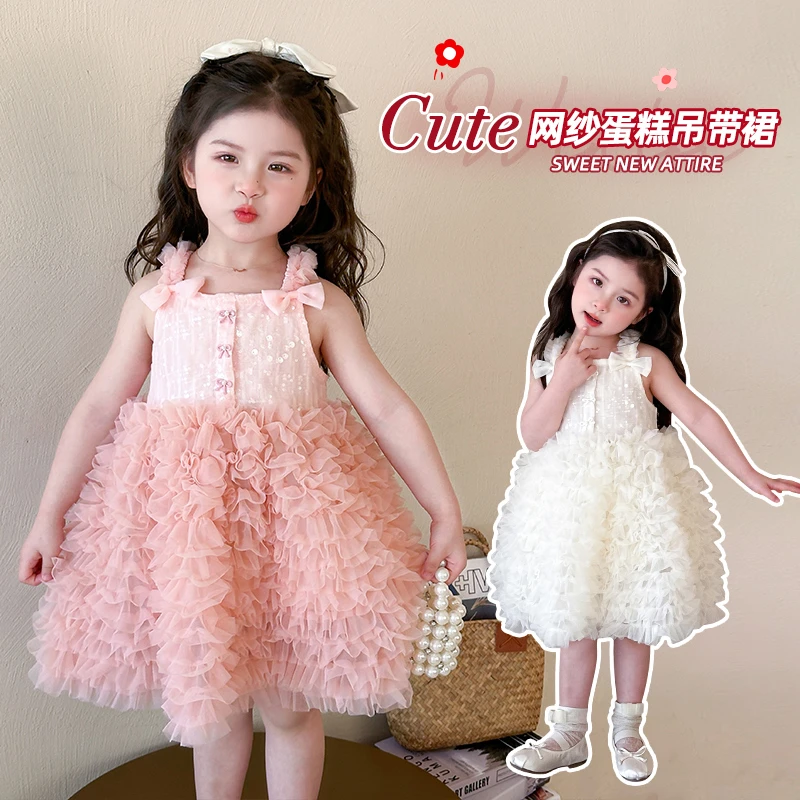 女童公主裙夏款甜美洋气女宝宝花朵生日连衣裙子夏季2025新款爆款