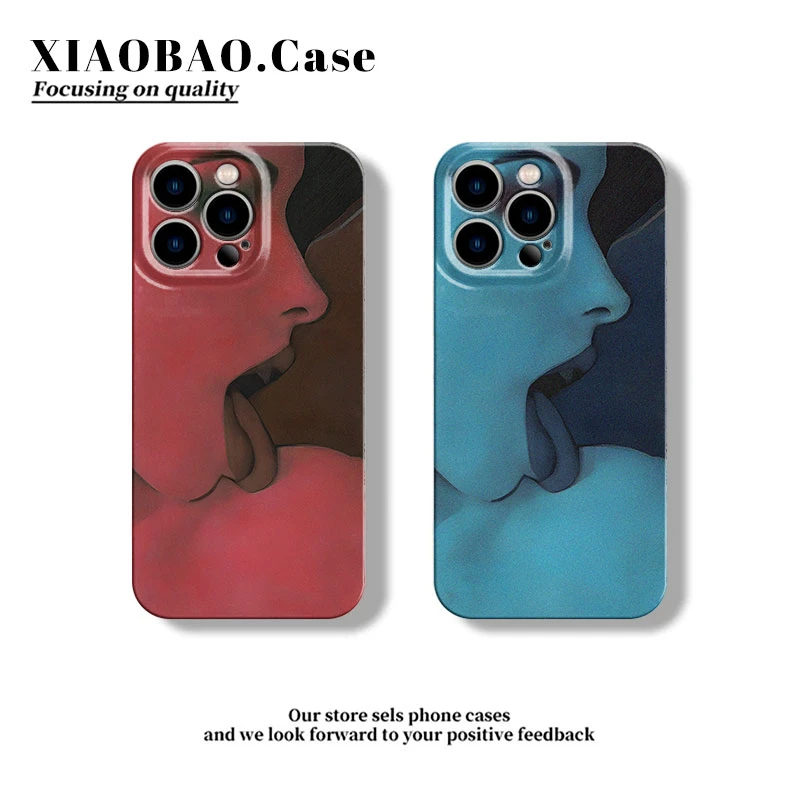 艺术侧脸适用苹果15pro手机壳小米14/vivo创意oppo华为菲林手机壳