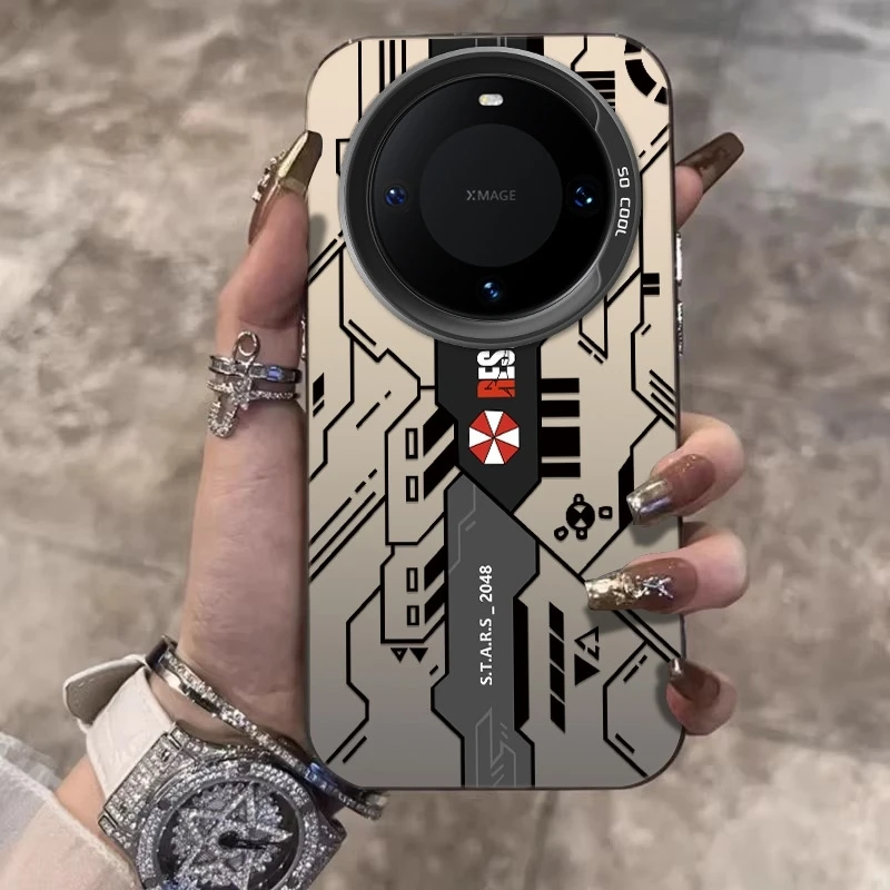 生化机械华为mate60pro手机壳mate70创意P70/60/50磨砂小众防摔