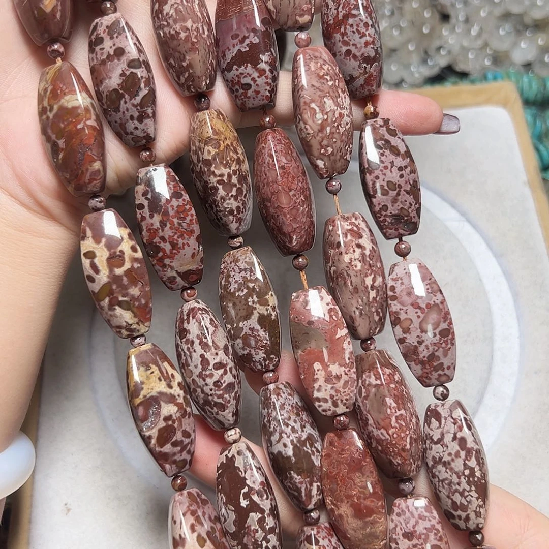 玛瑙/玉髓合金珠宝半成品M317。15*33m天然巴西豹皮石一条
