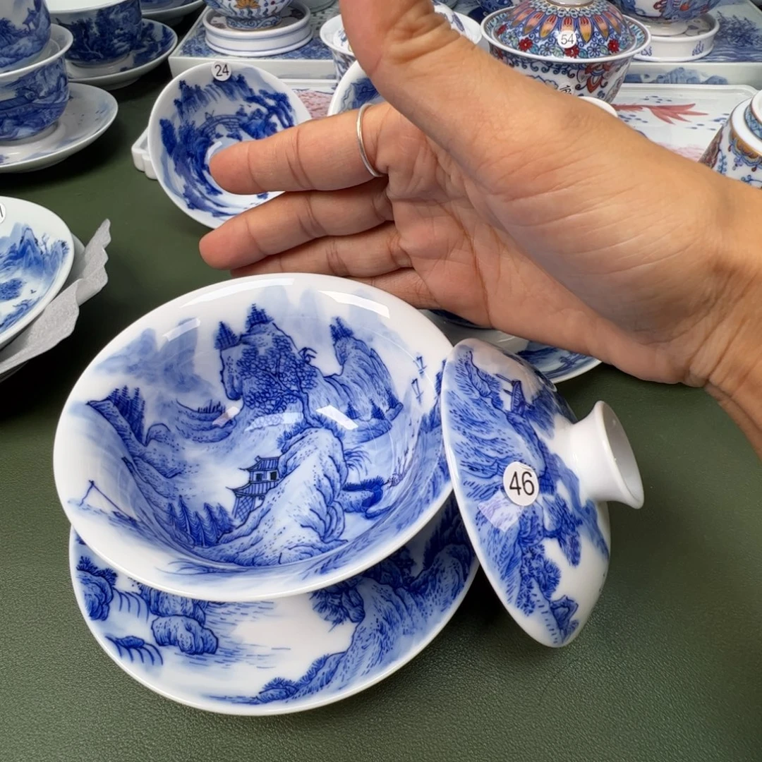 陶瓷景德镇纯手工纯手绘茶具木木46