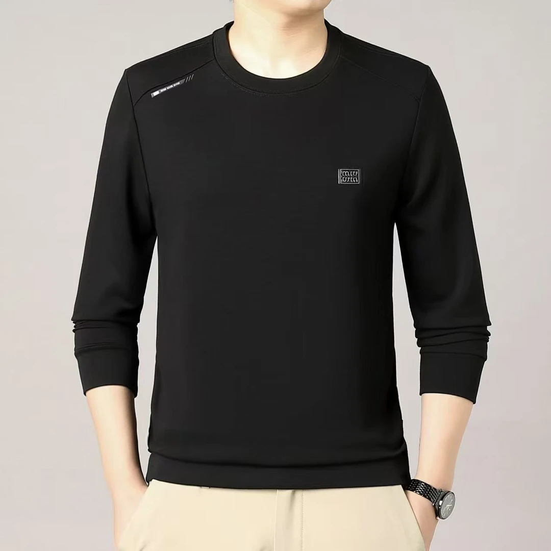 秋冬男士加绒卫衣长袖时尚百搭休闲圆领套头宽松纯色潮流款