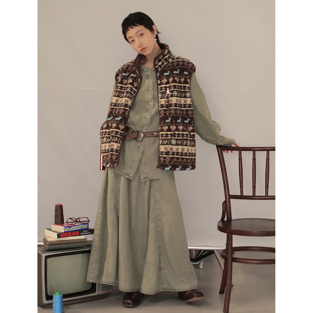 【福利】SAMEUOO散养文化「尘渲」颗粒感层次费尔岛复古羊羔绒马甲