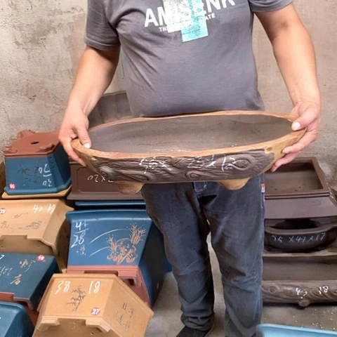 紫砂花盆手工艺品