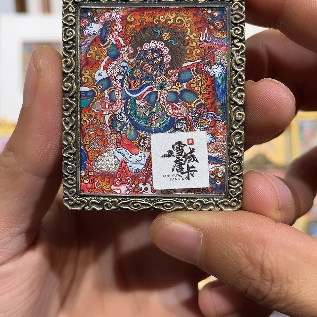 吊坠青海热贡纯手绘大黑天