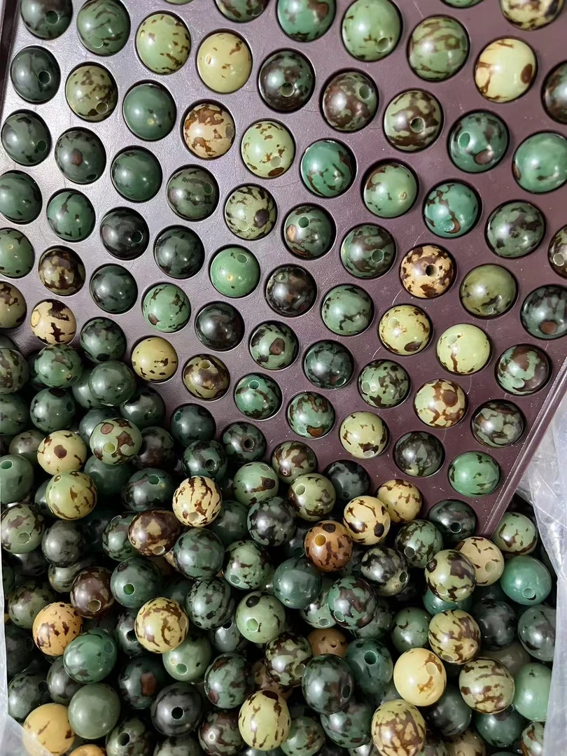 正宗天然菩提果散装菩提珠佛珠项链手串配件散珠带孔挂饰绿虎斑