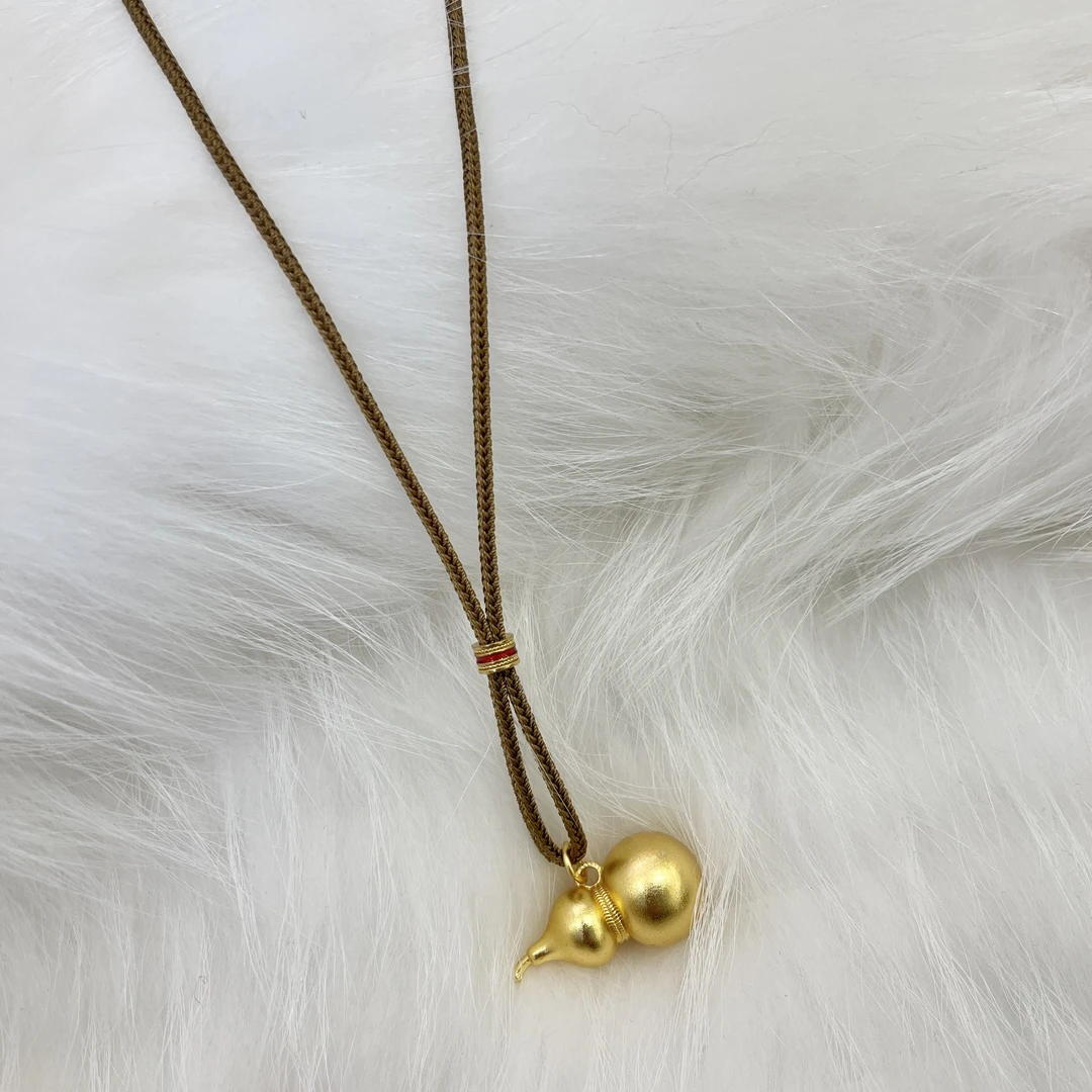 合金棉绳项链 【叶子服饰】时尚中国风金色葫芦项链52