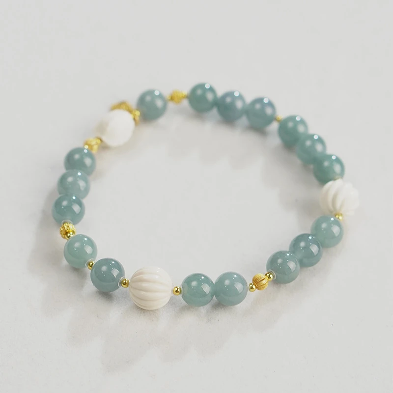 L【风染的蓝】猛犸牙富甲扭转乾坤珠清新轻奢气质百搭简约手串