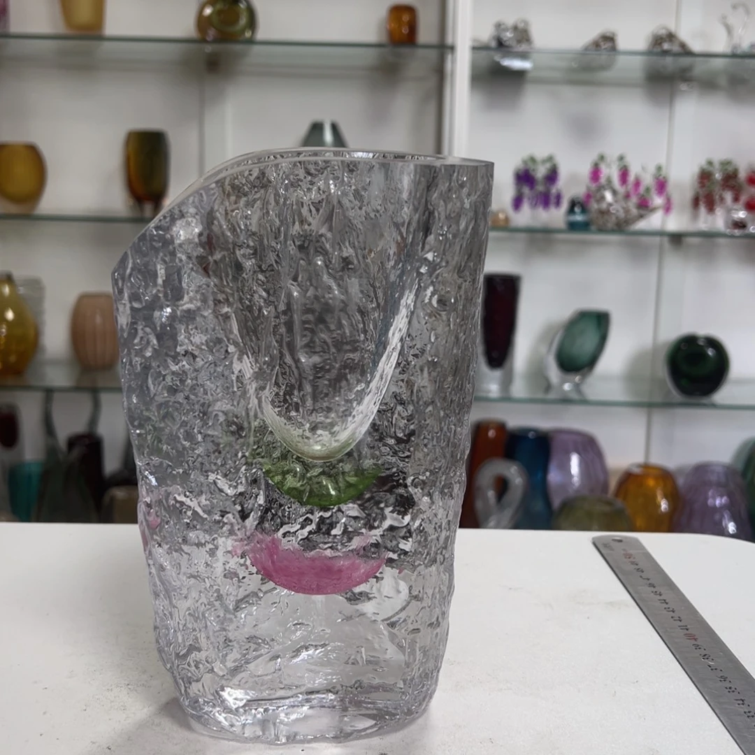 幻彩琉璃花瓶纯手工制作高度22