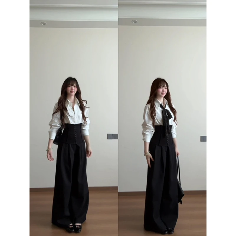 MARIE.COCO秋季新款气质通勤长袖衬衫上衣高级感西装阔腿裤套装女