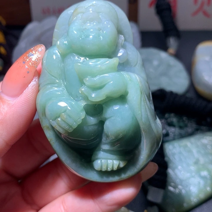 翡翠未镶嵌颈饰保真天然A货翡翠