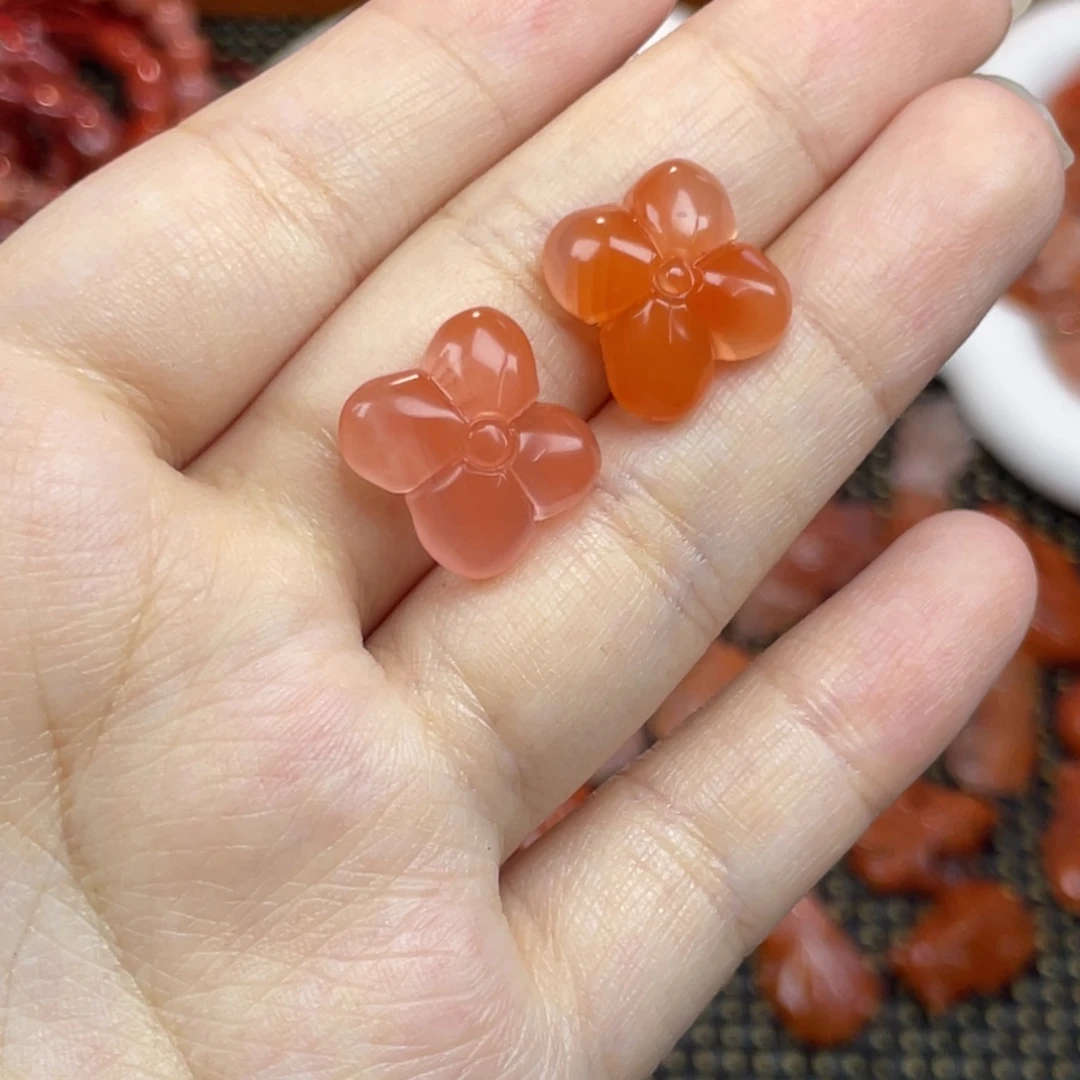 南红玛瑙未镶嵌配饰四叶草组合