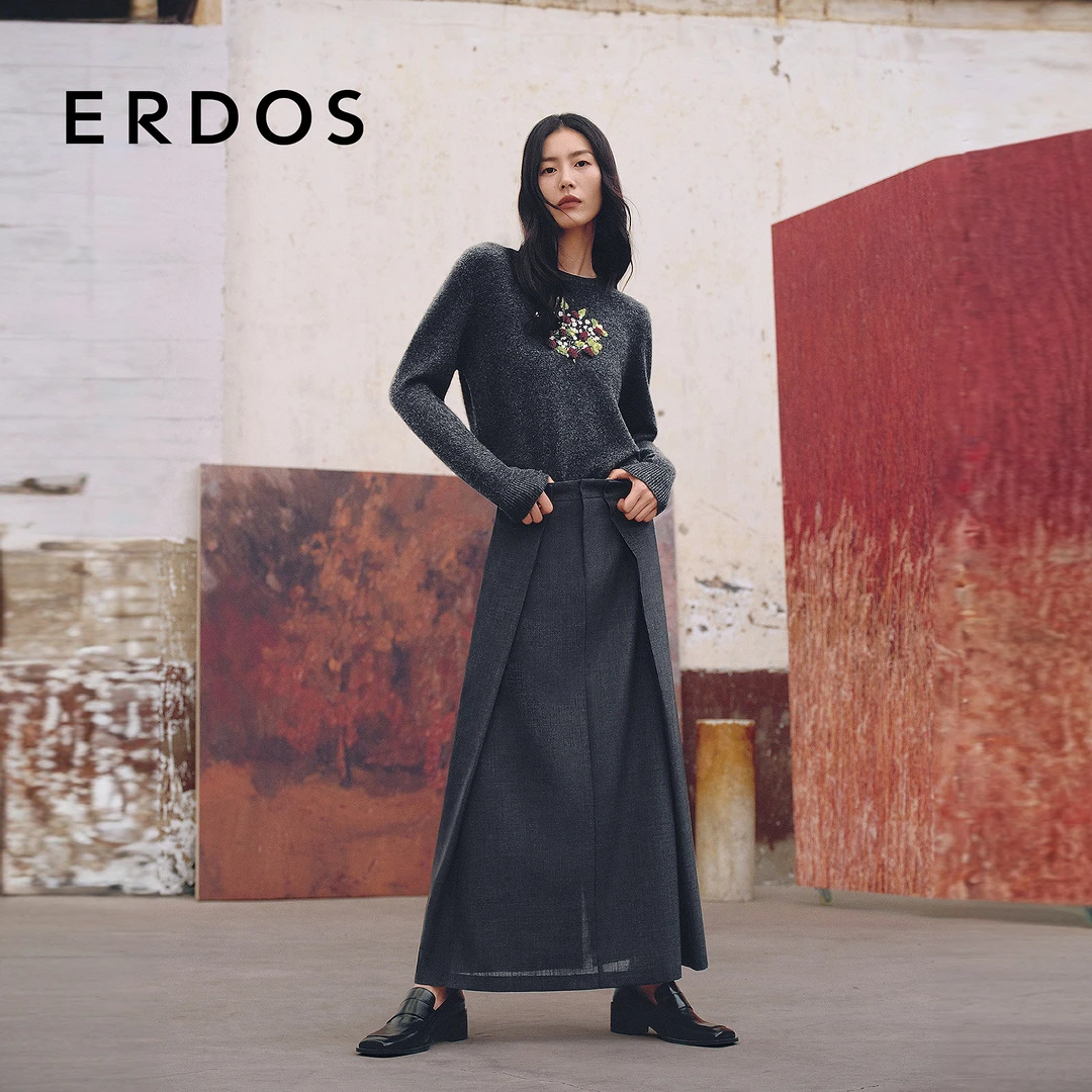 【明星同款】【刘雯同款】ERDOS 立体剪裁A字半裙【复古海报】