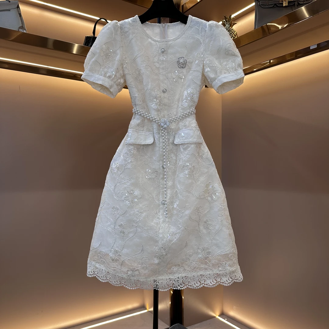 【米杏栖夏】《子沫》轻奢设计师款优雅气质修身时尚收腰连衣裙-86968