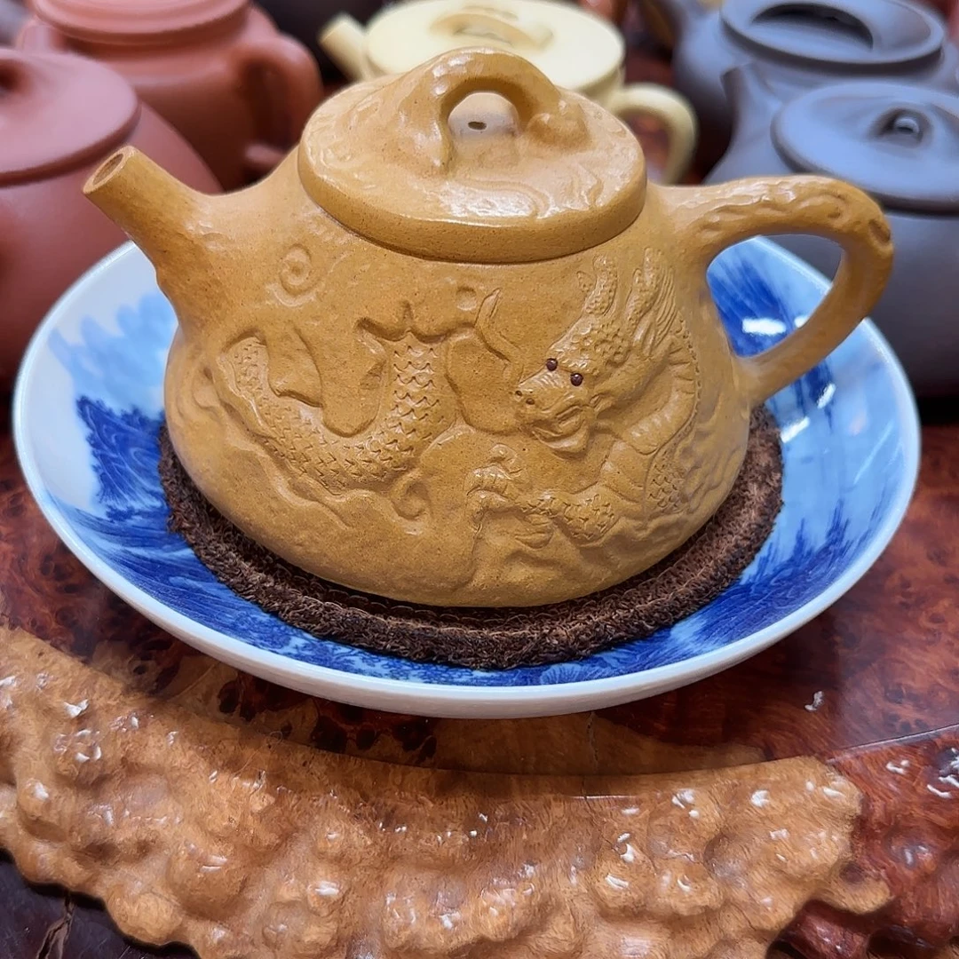 茶壶紫砂云龙子冶石瓢