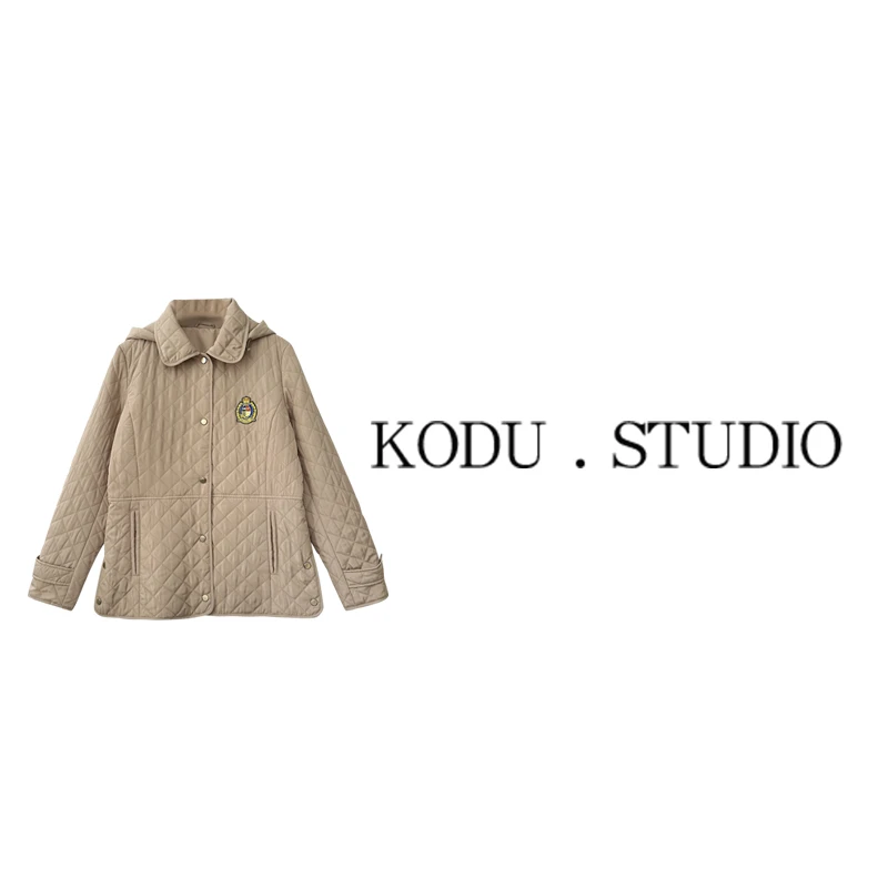 XI【刻度KODU】01-JC1475秋季经典翻领复古帽子可拆卸百搭棉服外套