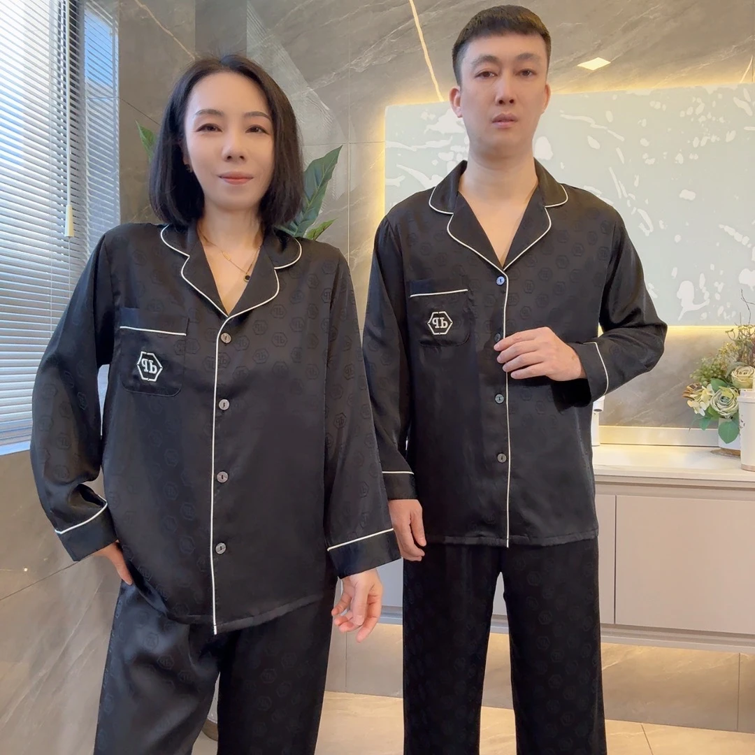 情侣款（Pd贡缎丝）秋冬季新款男女同款家居服睡衣薄款面料