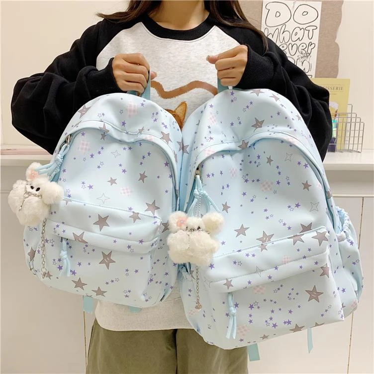 夏季星星ins风书包初中女生高颜值小学生2025新款校园轻便双肩包