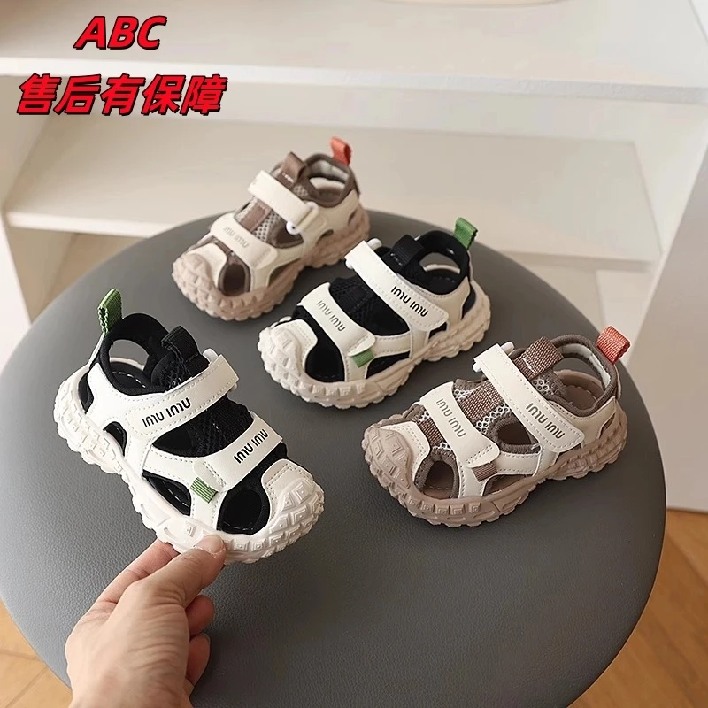 ABC儿童夏季幼儿园夏天新款男童透气运动沙滩鞋女宝单镂空凉鞋