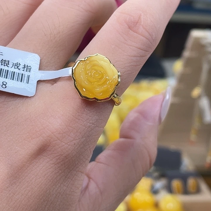 琥珀银S925镶嵌珠宝奇石多样性发其一h