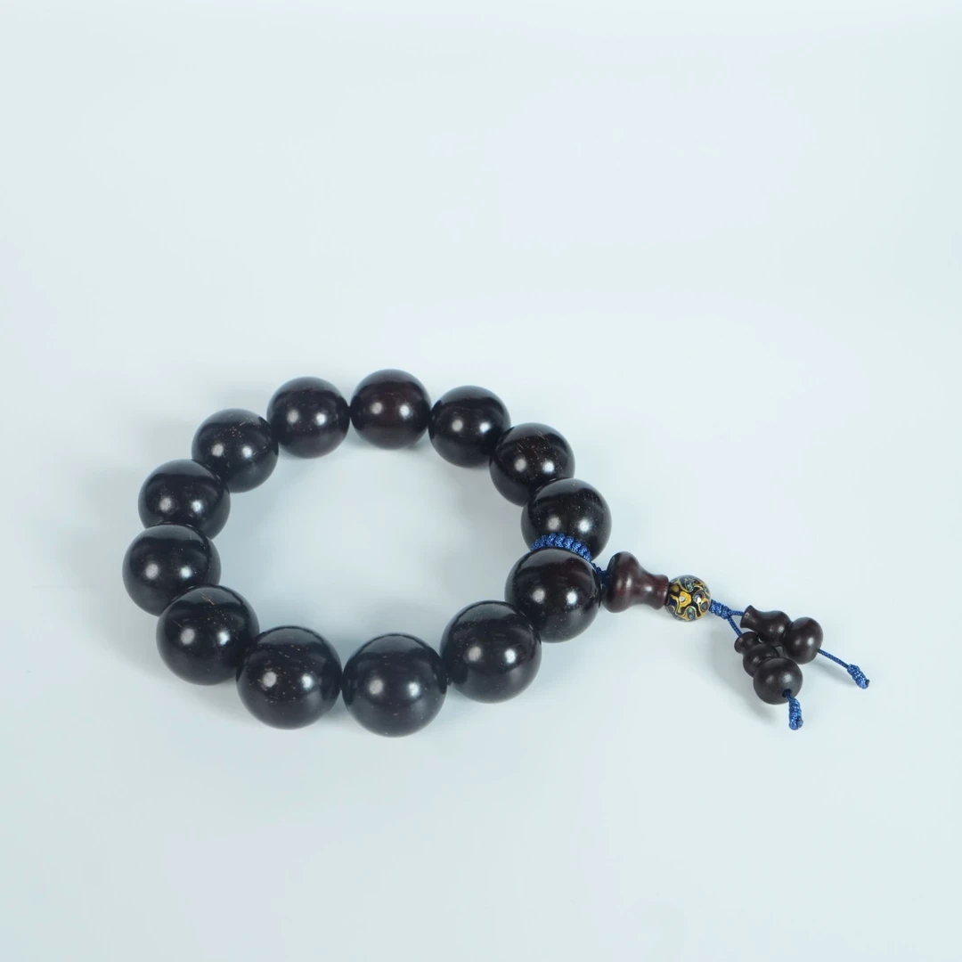 B4988 印度小叶紫檀金星老料手串 1.82cm  54.63g