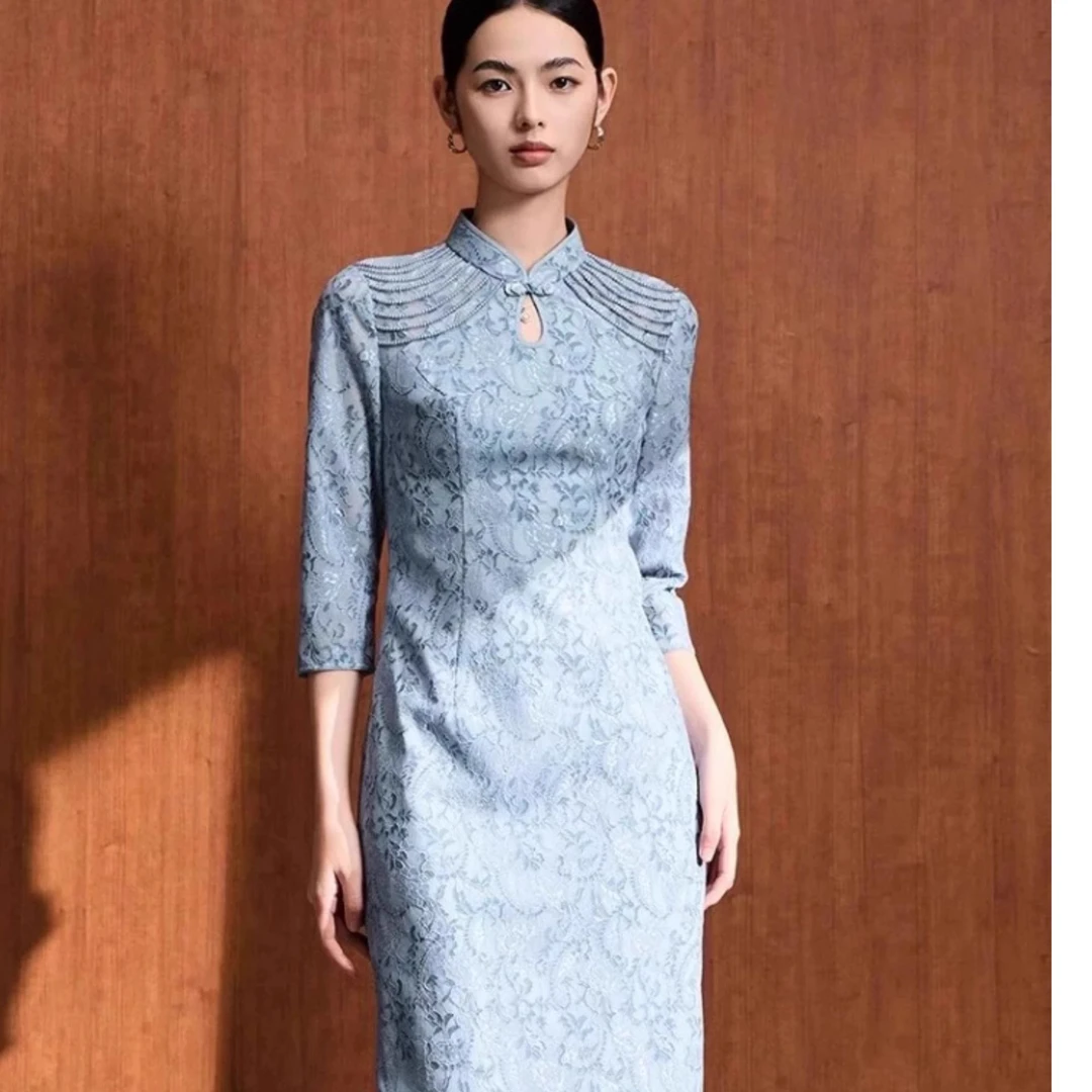 【福利专属】马天奴蕾丝礼服连衣裙旗袍裙子女装时尚气质VDA983DRB0