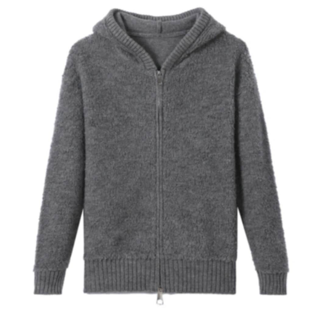 （蜻蜓2）2025新款羊毛纯色针织开衫卫衣-XZ04139