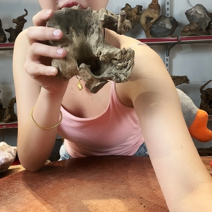 五***光香榧木黄荆随形小底座摆件