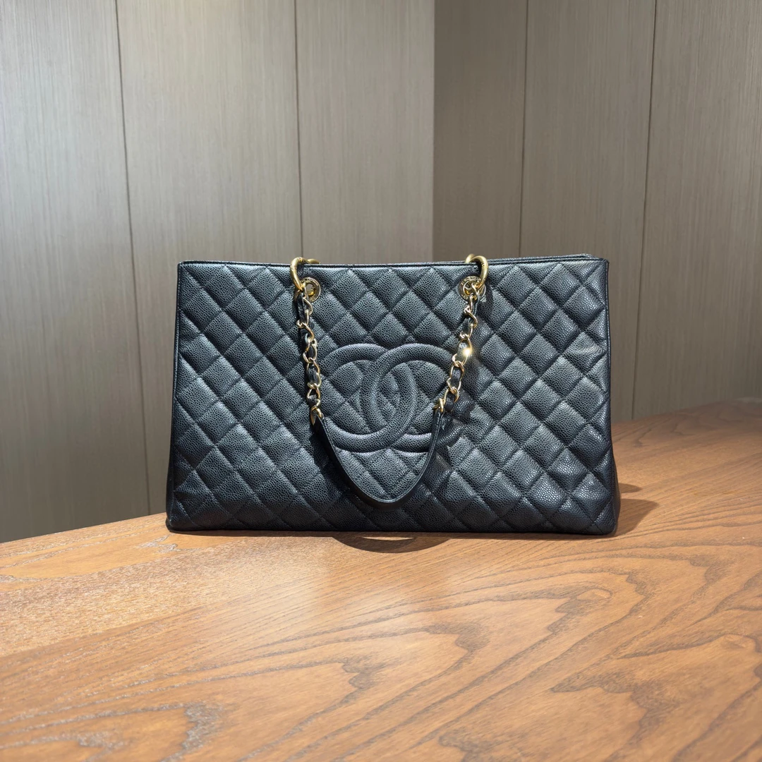 99新 Chanel/香奈儿 Chanel香奈儿 GST黑金托特包17开 尺寸40×26