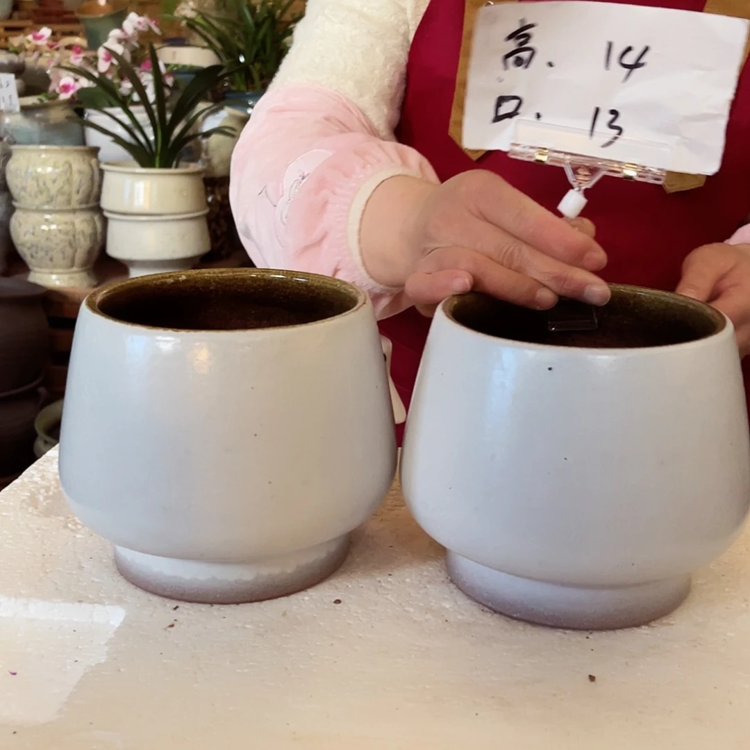 紫砂花盆高度14口径13