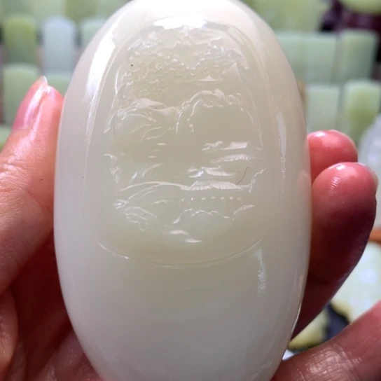 石材方解石手把件